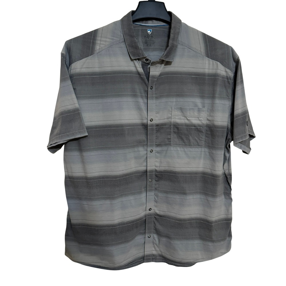 Kuhl Intriguer Snap Button Shirt Mens 2XL Short Sleeve Gray Outdoor Hiking